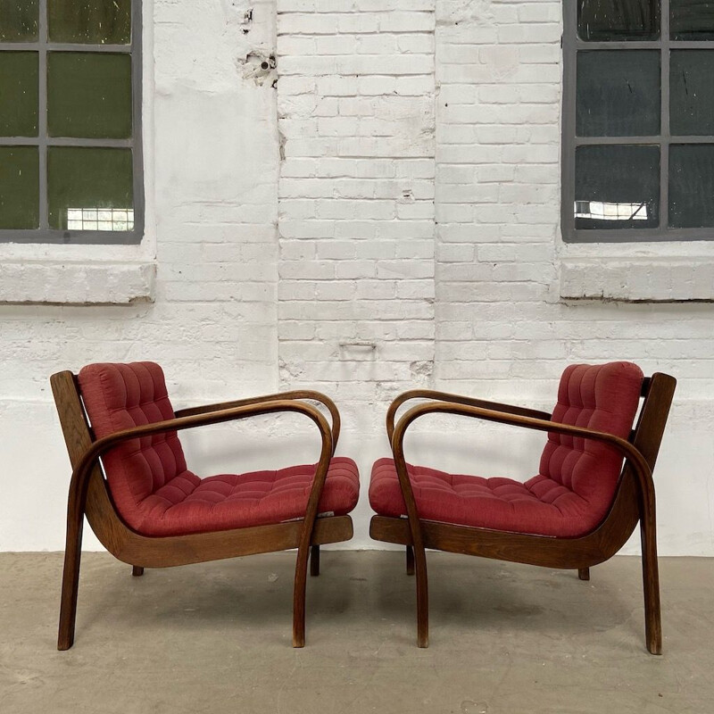 Pair of vintage Armchairs ba Karel Kozelka a Antonin Kropace for Interier Praha 1950s