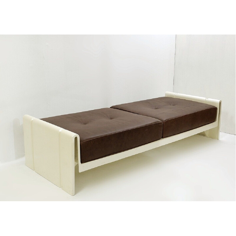 Vintage leather and fiberglass daybed by Rodolfo Bonetto, Italy 1969s
