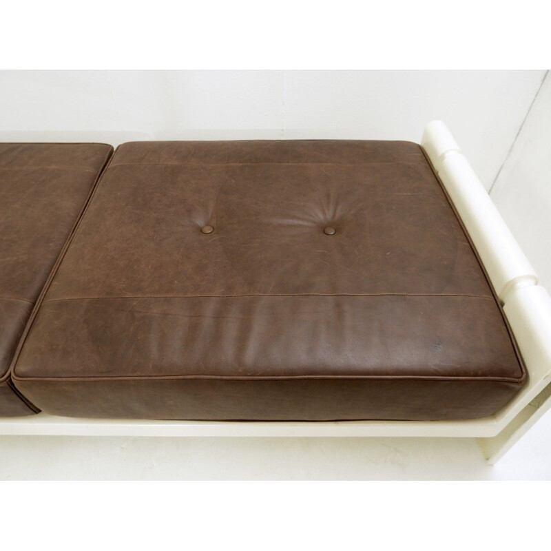 Vintage leather and fiberglass daybed by Rodolfo Bonetto, Italy 1969s