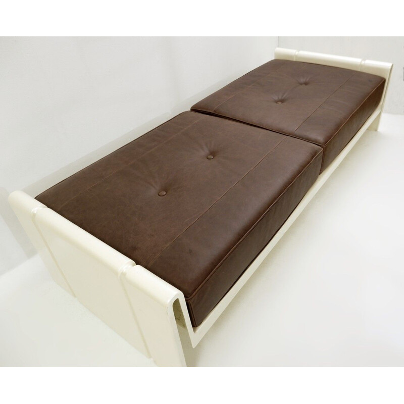 Vintage leather and fiberglass daybed by Rodolfo Bonetto, Italy 1969s