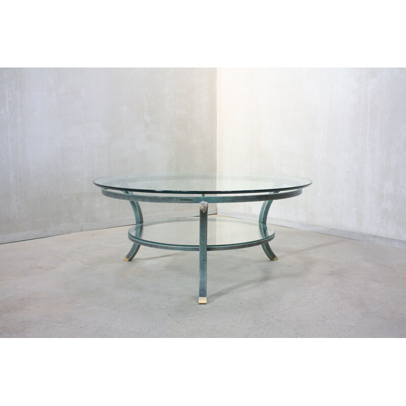 Vintage steel coffee table by Pierre Vandel, France 1970