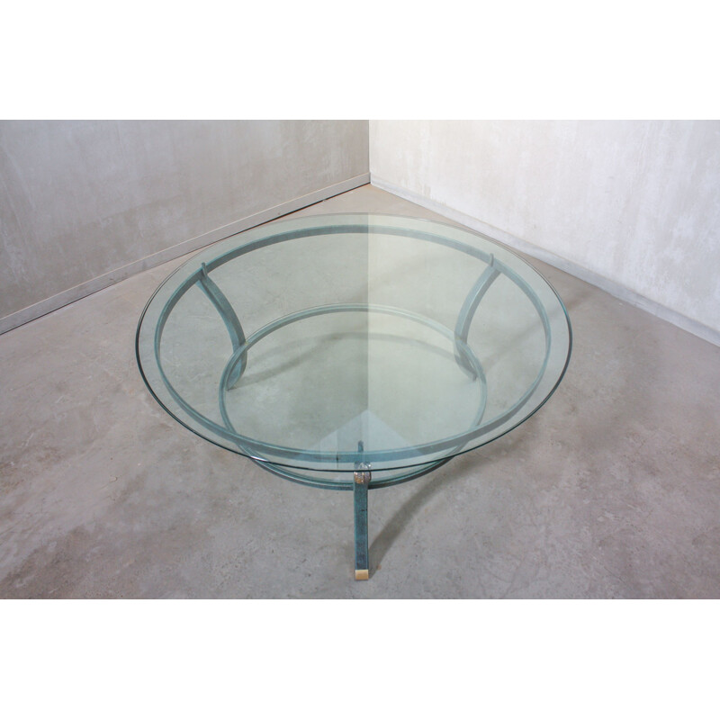 Vintage steel coffee table by Pierre Vandel, France 1970