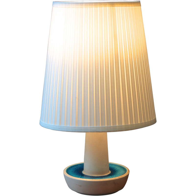 Small Soholm Stentoj table lamp in blue ceramic, Einar JOHANSEN - 1960s