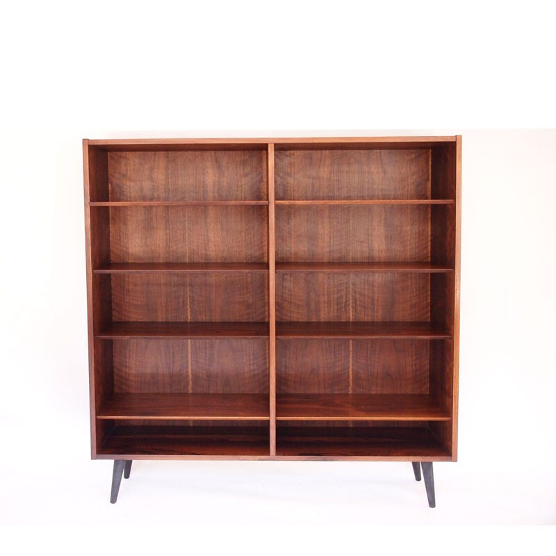 Bibiotheque scandinave vintage palissandre de Rio, Poul Hundevad danoise 1950 