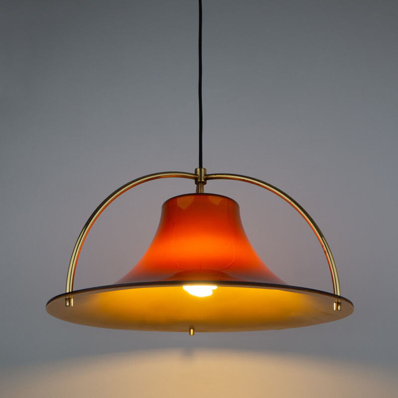 Vintage pendant lamp Single by Jo Hammerborg, Fog og Mørup, Denmark, 1977