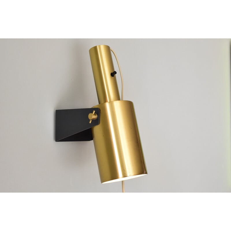 Vintage Sonet brass wall light by Hans Per Jeppesen for Fog and Mørup, Denmark 1960