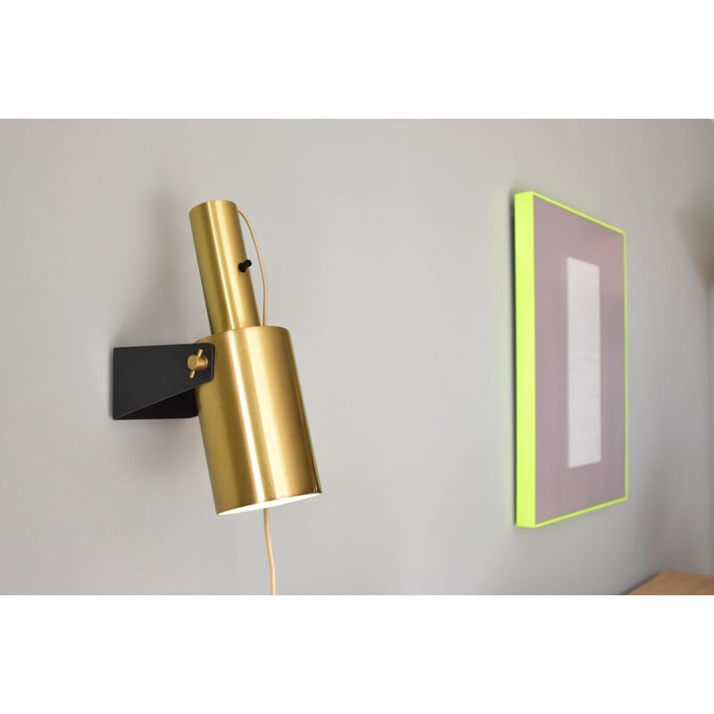 Vintage Sonet brass wall light by Hans Per Jeppesen for Fog and Mørup, Denmark 1960