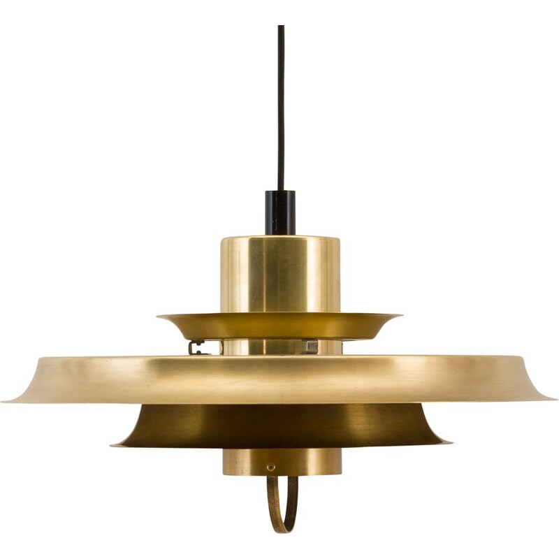 Vintage Brass Pendant Lamp by Bent Karlby for Lyfa, Danish 1960s