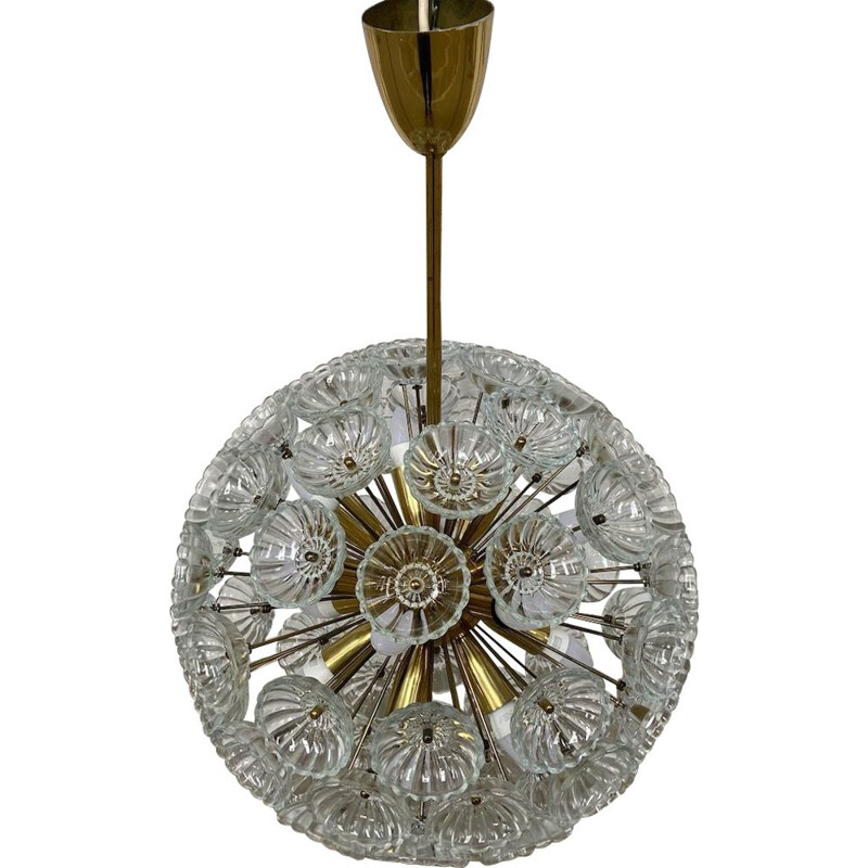 Vintage dandelion chandelier from VEB Ebersbacgh 1960s