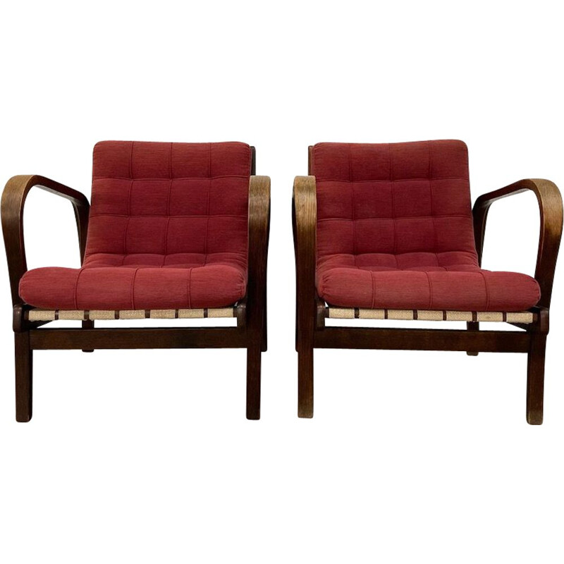 Pair of vintage Armchairs ba Karel Kozelka a Antonin Kropace for Interier Praha 1950s