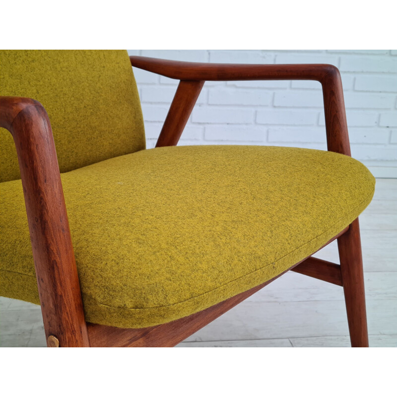 Fauteuil vintage modèle Kontur laine de meubles Alf Svensson 1960