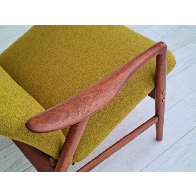 Fauteuil vintage modèle Kontur laine de meubles Alf Svensson 1960