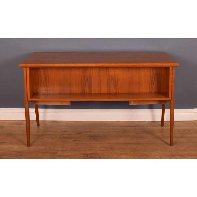 Vintage Teak Desk With Bookcase By Gunnar Nielsen Tibergaard Danish 