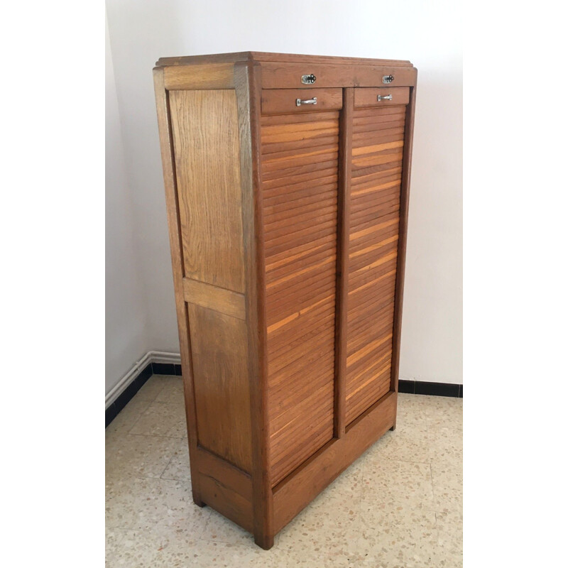 Vintage curtain cabinet Solid wood 1950