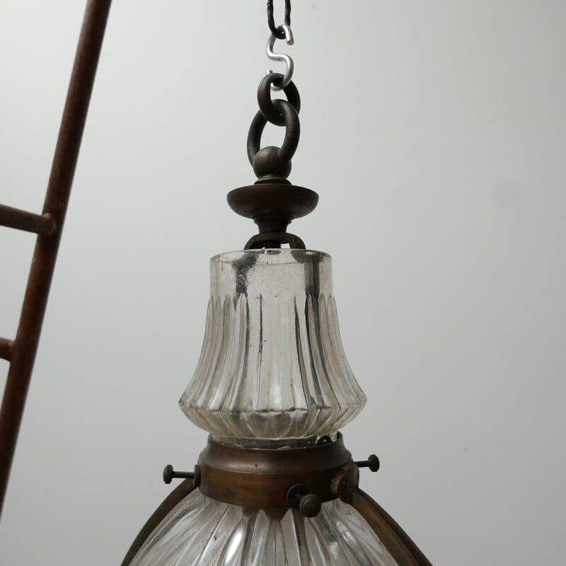 Vintage Holophane Pendant Light French 1920s