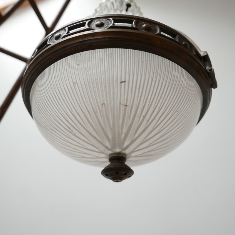 Vintage Holophane Pendant Light French 1920s