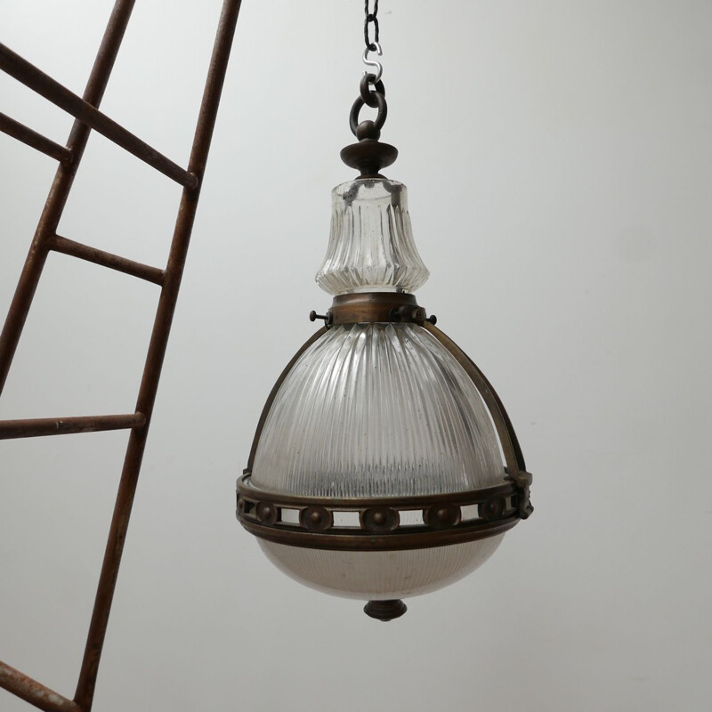 Vintage Holophane Pendant Light French 1920s