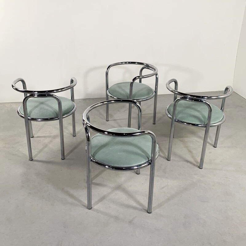Ensemble de 4 chaises vintage Locus Solus de Gae Aulenti pour Poltronova 1960