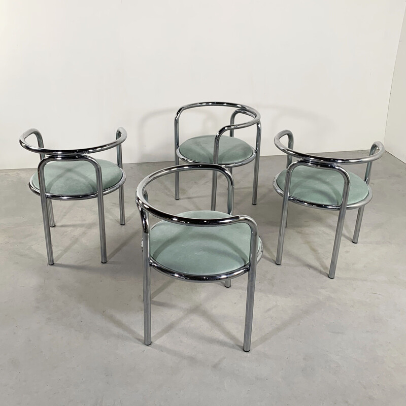 Set of 4 vintage Locus Solus Chairs by Gae Aulenti for Poltronova, 1960s