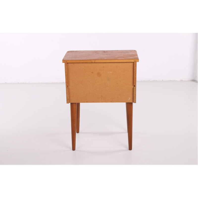 Vintage open nightstand with drawer Danish 1960s