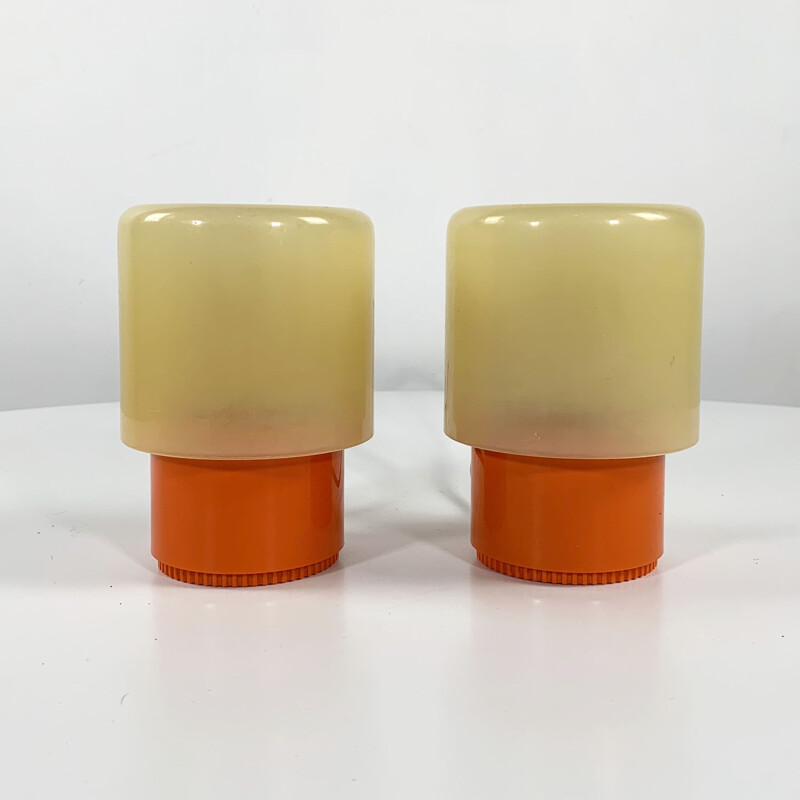 Pair of vintage KD32 "Tic Tac" Table Lamps by Giotto Stoppino for Kartell, 1970s