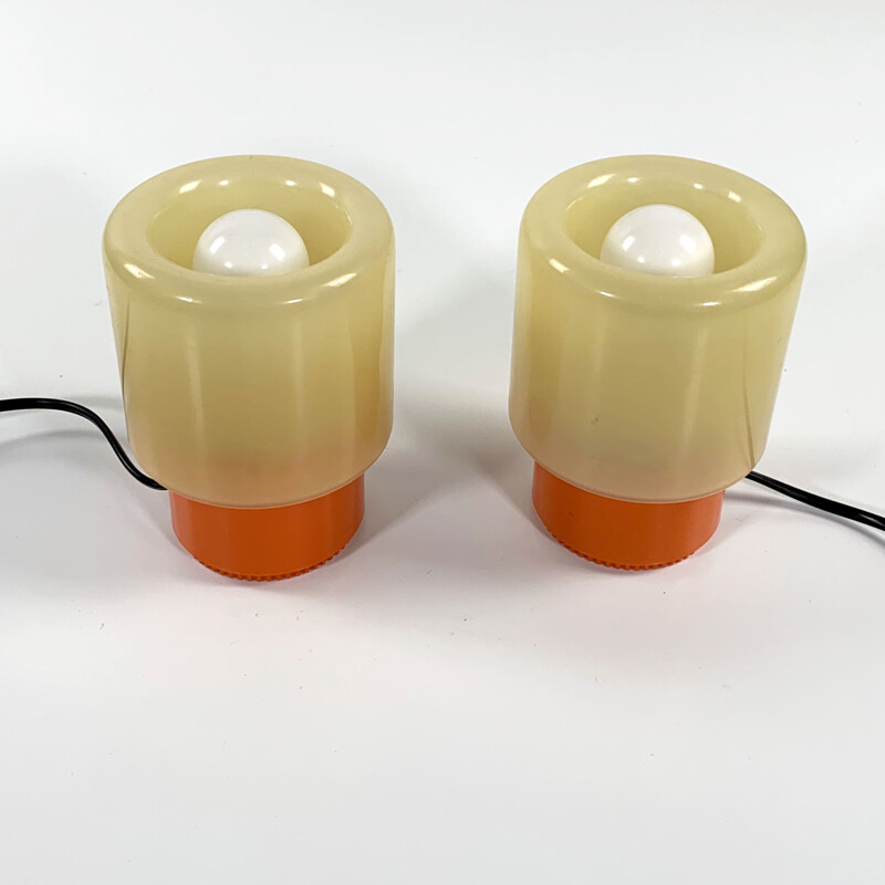 Pair of vintage KD32 "Tic Tac" Table Lamps by Giotto Stoppino for Kartell, 1970s