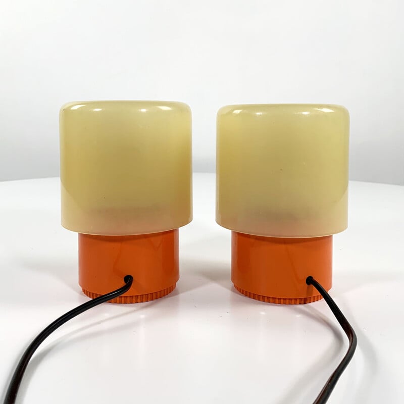 Pair of vintage KD32 "Tic Tac" Table Lamps by Giotto Stoppino for Kartell, 1970s