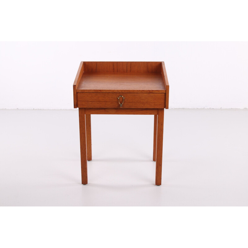 Vintage teak bedside table Danish 1950s 