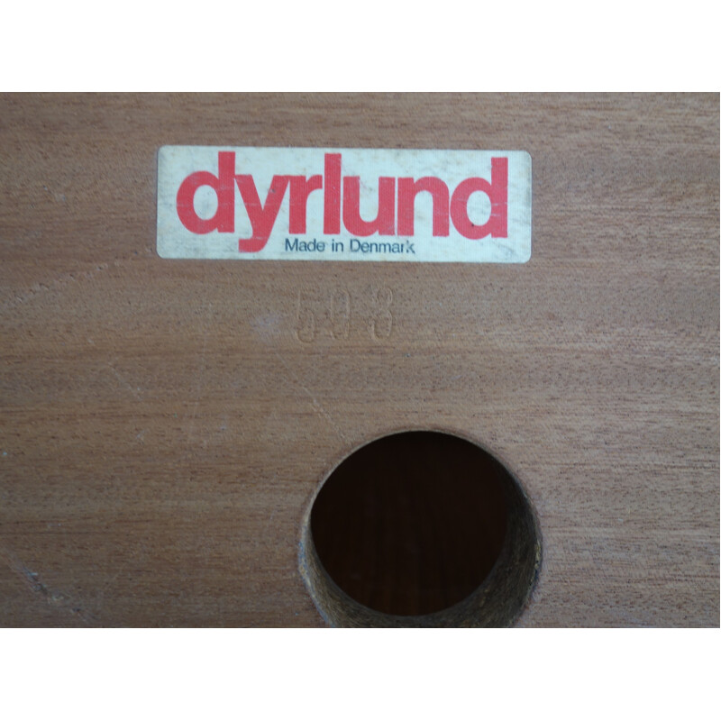 Meuble roulant vintage en teck pour équipement audio et rangement de disques par Dyrlund Danemark
