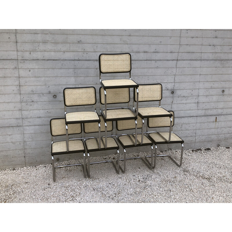 Set of 4 Vintage b32 Marcel Breuer Chairs Black