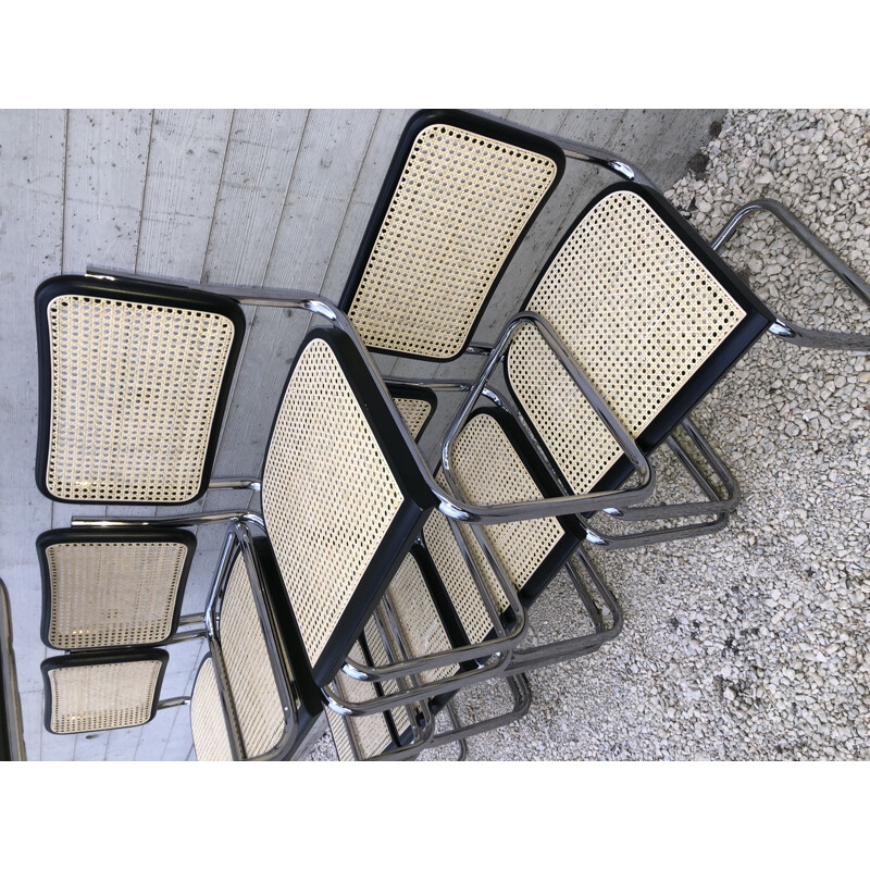 Set of 4 Vintage b32 Marcel Breuer Chairs Black
