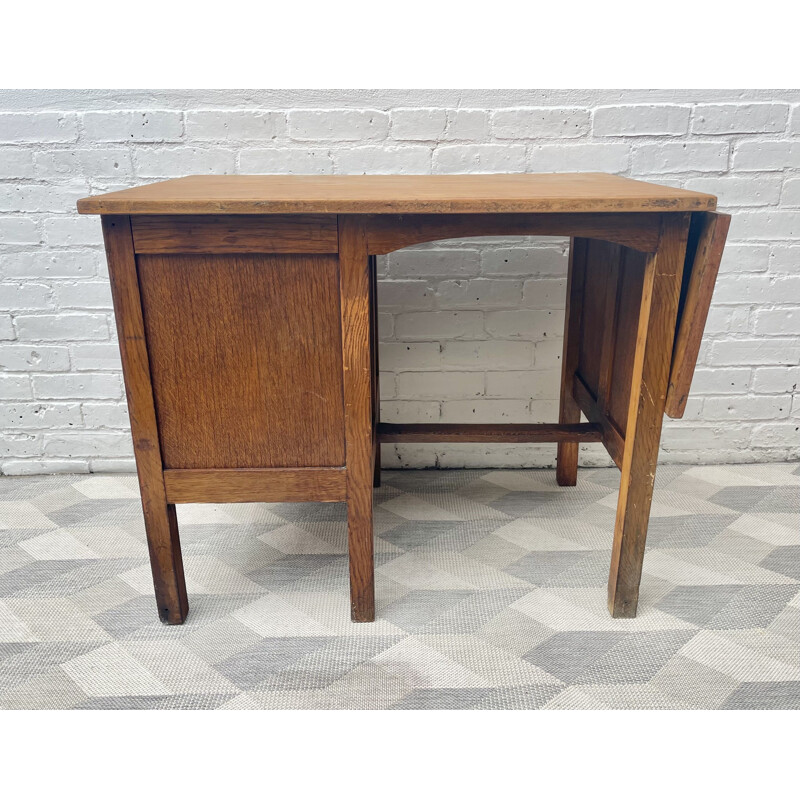 Vintage Wooden Extending Desk with Drawers 