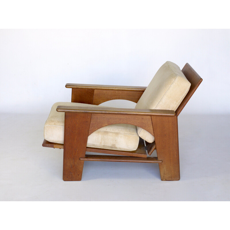Gran sillón ajustable vintage de Bas van Pelt para My Home 1930