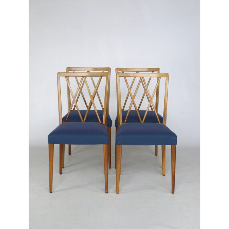 Set of 4 Vintage Walnut Dining Chairs by A. A. Patijn for Zijlstra Joure, 1950s