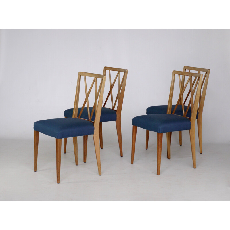 Set of 4 Vintage Walnut Dining Chairs by A. A. Patijn for Zijlstra Joure, 1950s