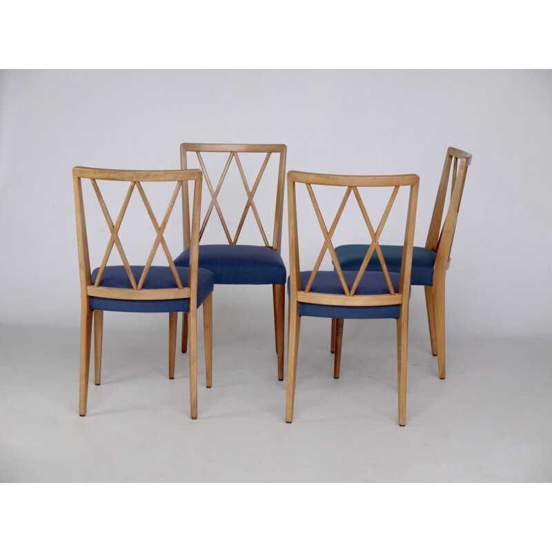 Set of 4 Vintage Walnut Dining Chairs by A. A. Patijn for Zijlstra Joure, 1950s