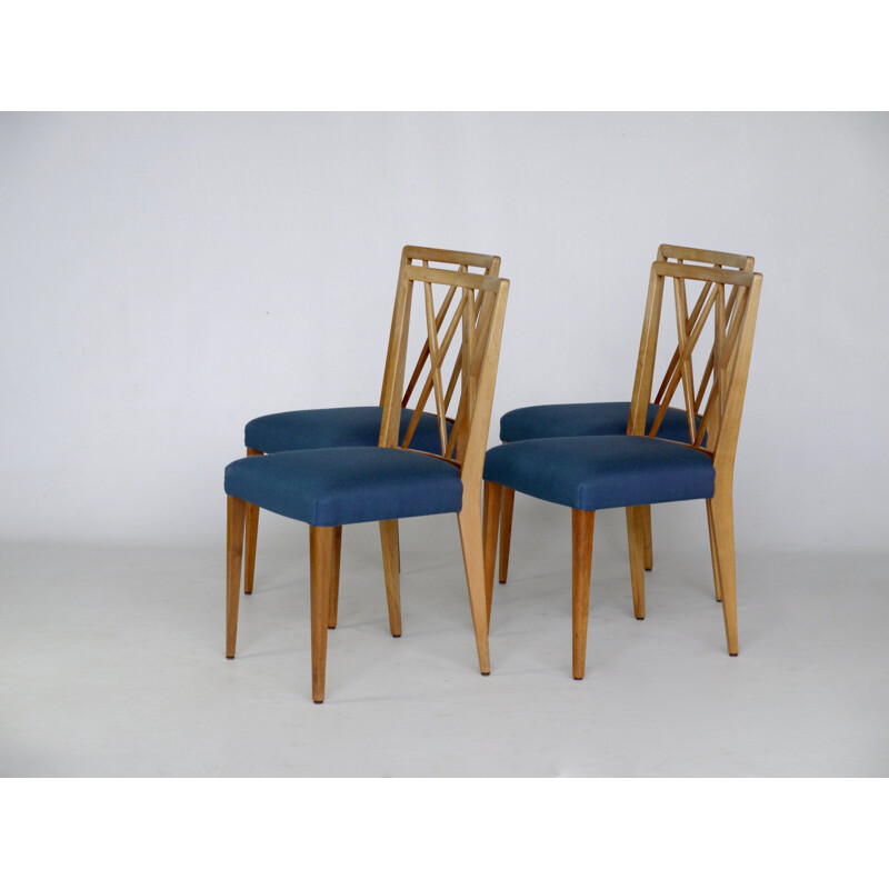 Set of 4 Vintage Walnut Dining Chairs by A. A. Patijn for Zijlstra Joure, 1950s