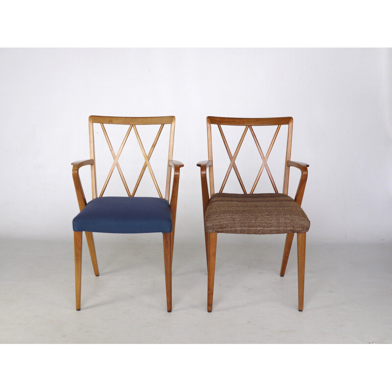 Pair of Vintage Walnut Carver Dining Chairs by A. A. Patijn for Zijlstra Joure, 1950s