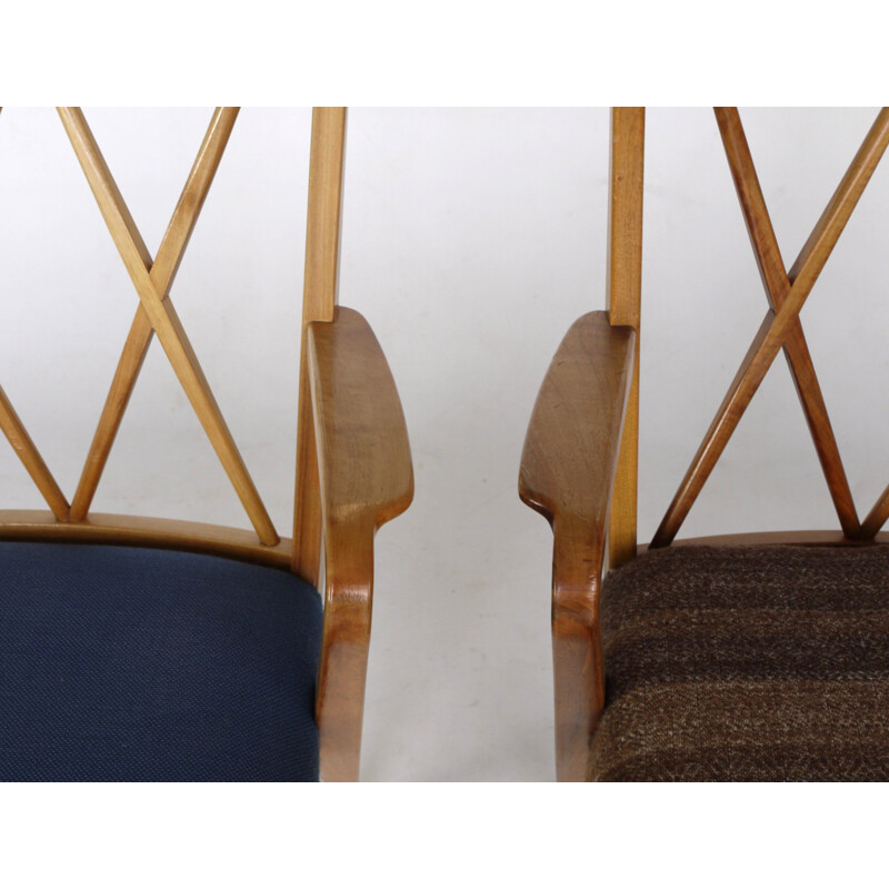 Pair of Vintage Walnut Carver Dining Chairs by A. A. Patijn for Zijlstra Joure, 1950s