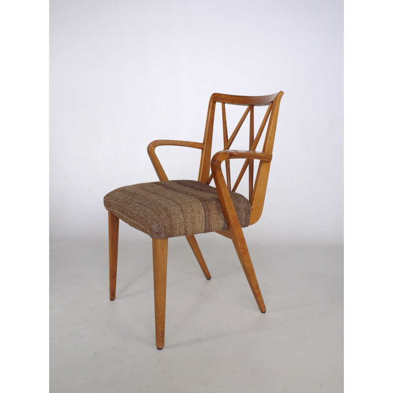 Paire de chaises vintage en noyer sculpté par A. A. Patijn pour Zijlstra Joure 1950