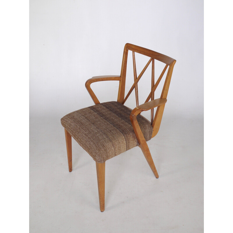 Paire de chaises vintage en noyer sculpté par A. A. Patijn pour Zijlstra Joure 1950