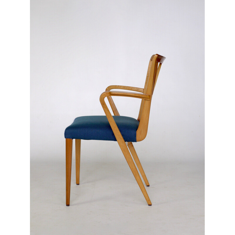 Paire de chaises vintage en noyer sculpté par A. A. Patijn pour Zijlstra Joure 1950