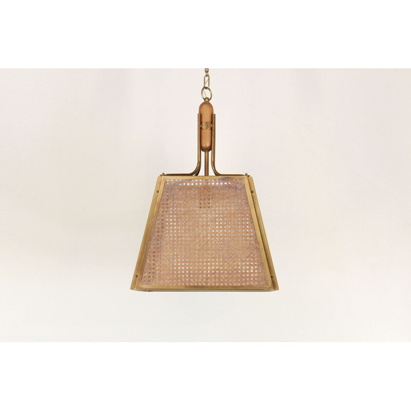 Vintage wicker ceiling lamp 1970s