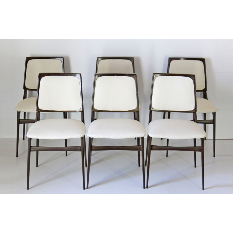 Set Of 6 Vintage Dining Set Chairs By Vittorio Dassi 1960s