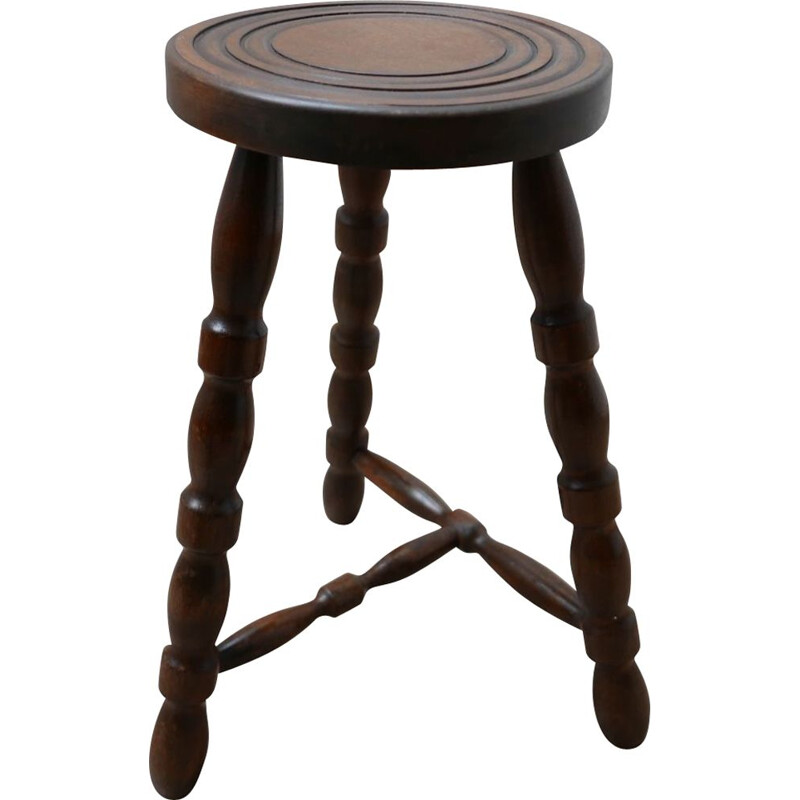 Mid-Century Bobbin Stool or Side Table French 1950s