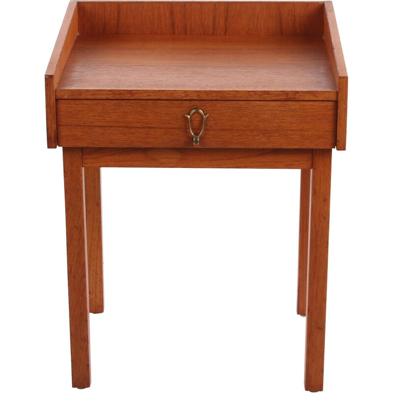 Vintage teak bedside table Danish 1950s 