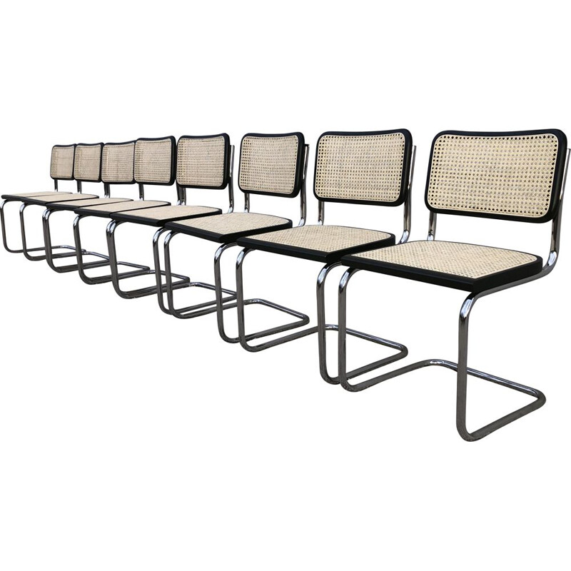 Set of 4 Vintage b32 Marcel Breuer Chairs Black