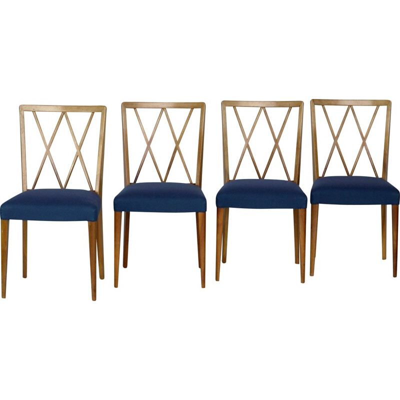 Set of 4 Vintage Walnut Dining Chairs by A. A. Patijn for Zijlstra Joure, 1950s