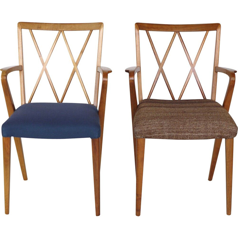 Pair of Vintage Walnut Carver Dining Chairs by A. A. Patijn for Zijlstra Joure, 1950s