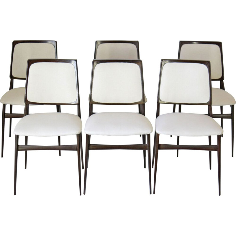 Set Of 6 Vintage Dining Set Chairs By Vittorio Dassi 1960s